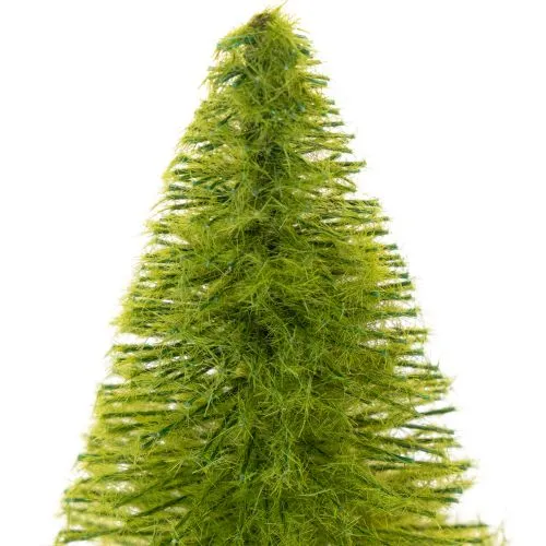 Miniatur Tannenbaum 12cm grün rot orange 6 Stück Holzsockel für Tischdeko | Floristik24.at
