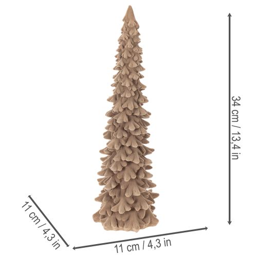 Deko-Tannenbaum beflockt Kunststoff 34cm Braun Innenbereich | Floristik24.at