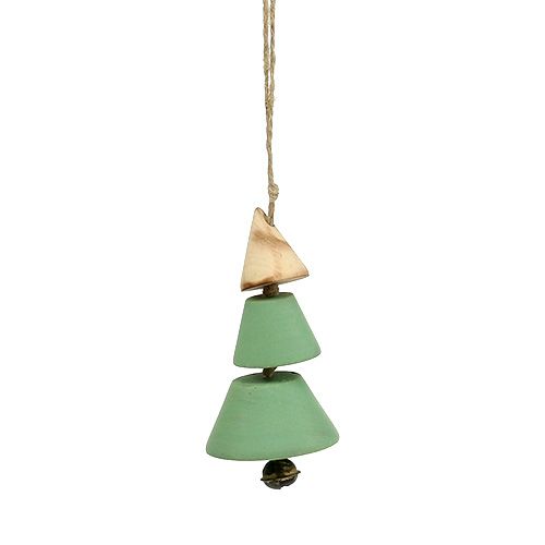 Floristik24 Christbaumschmuck, Tannenbaum zum Hängen, Weihnachten Grün/Natur H10cm L24cm 4St