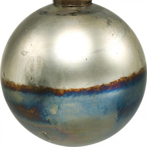 Floristik24 Weihnachtskugeln zweifarbig Glaskugel Ø12cm Blau, Metallic 2St