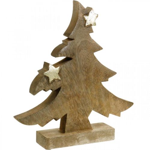 Floristik24 Tannenbaum Mangoholz Natur Tischdeko Weihnachten 28×26×5cm