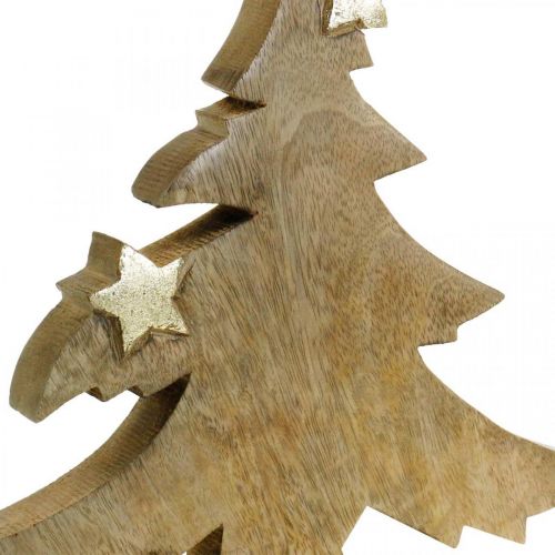Floristik24 Tannenbaum Mangoholz Natur Tischdeko Weihnachten 28×26×5cm