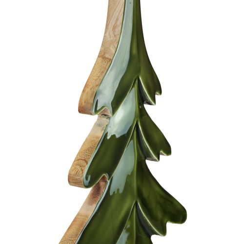 Tannenbaum Holz Deko Glanz Grün 22,5x5x50cm
