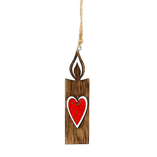 Floristik24 Tannenbaumschmuck Holzkerze Braun 15cm L28cm 8St