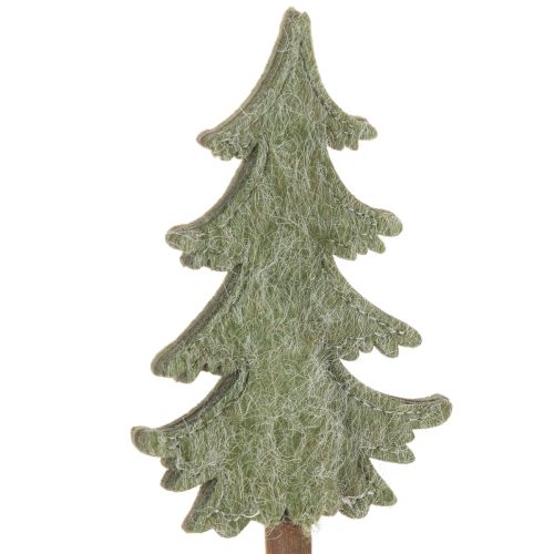 Deko-Tannenbaum auf Holzstab 45cm 6er-Set grün-grau | Floristik24.at