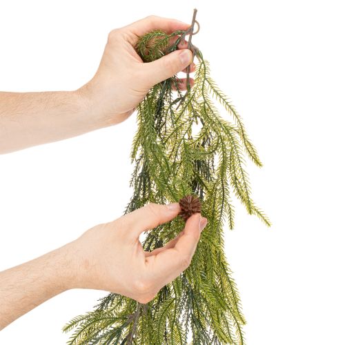 Nadelzweig-Girlande künstlich mit Zapfen 218 cm grün für Adventsdekoration | Floristik24.at
