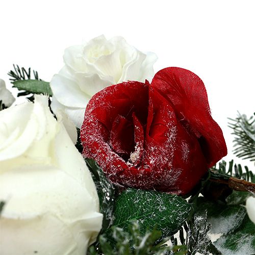 Artikel Tannengirlande mit Rosen beschneit 180cm