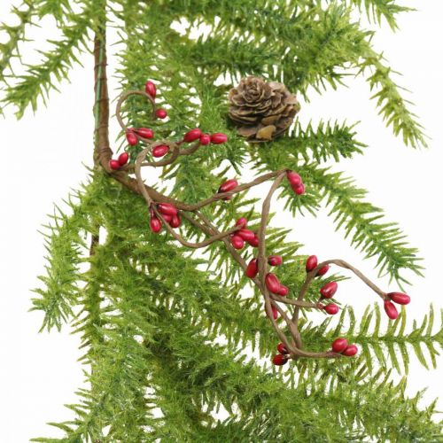 Floristik24 Deko-Hänger Lärche künstlich Nadelzweige Zapfen und Beeren 150cm