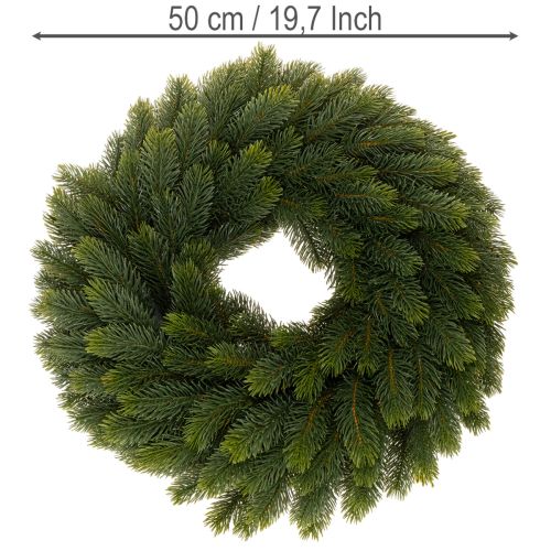 Künstlicher Weihnachtskranz aus Tannenzweigen grün rund 50 cm | Floristik24.at