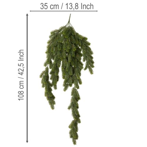 Künstlicher Tannenzweig 108 cm grün für Wohn- und Tischdekoration | Floristik24.at