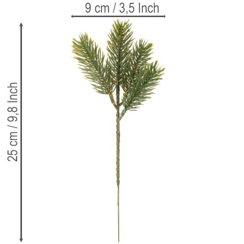 Künstlicher Tannenzweig Grün 25 cm 24 Stück Kunststoff | Floristik24.at