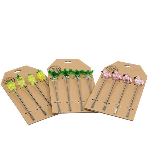 Floristik24 Tapasspieße Sommer Mix 13cm - 13,5cm 12St