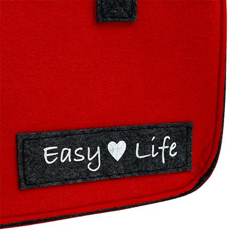 Floristik24 Tasche „Easy Life“ 39cm x 22cm x 25,5cm Rot-Grau