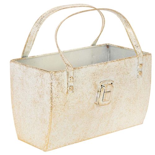 Metall-Tasche Dekogefäß rechteckig 26 cm Gold für den Innenbereich bestellen | Floristik24.at