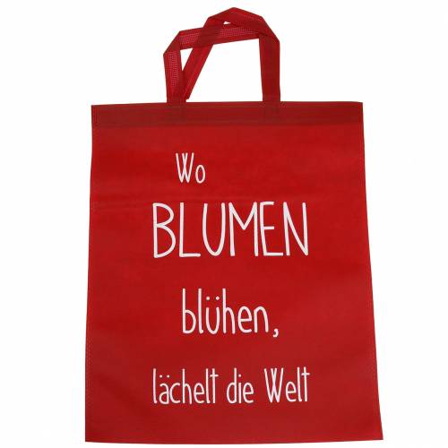 Floristik24 Tragetasche Rot "Wo Blumen blühen..." 38cm x 46cm 24St