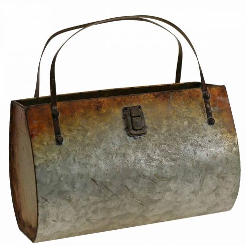 Floristik24 Pflanzgefäß Metall Tasche zum Bepflanzen 26×12,5×27cm