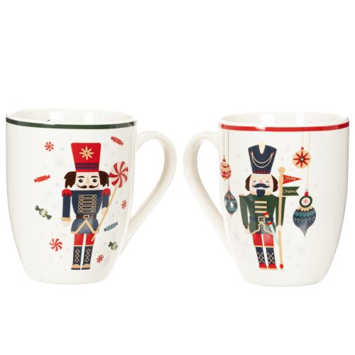 Tassenset Nussknacker und Zuckerstange aus Keramik 10cm 2-teilig | Floristik24.at