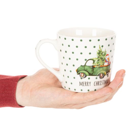 Kaffeetassen-Set Keramik Merry Christmas Weihnachtsauto 10 cm, 2 Stück | Floristik24.at