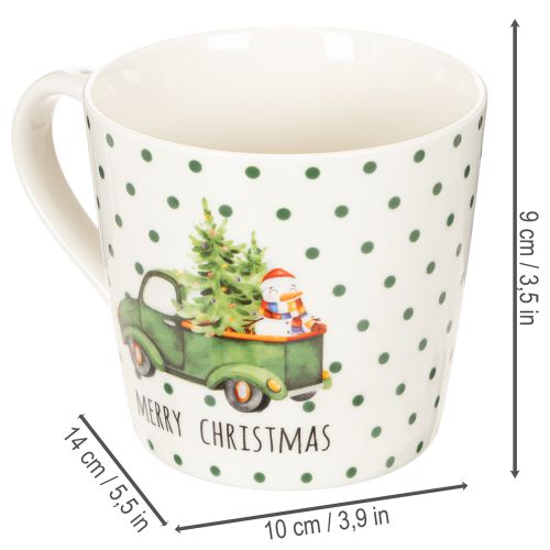 Kaffeetassen-Set Keramik Merry Christmas Weihnachtsauto 10 cm, 2 Stück | Floristik24.at