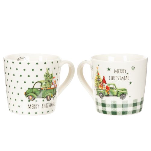 Kaffeetassen-Set Keramik Merry Christmas Weihnachtsauto 10 cm, 2 Stück | Floristik24.at