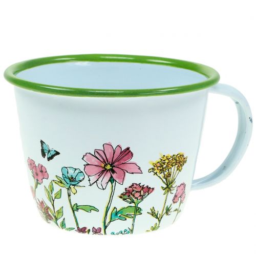 Artikel Deko Tasse Pflanztopf emailliert Ø11cm H8cm