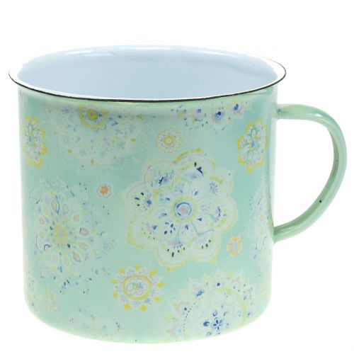 Floristik24 Deko Tasse Pflanztopf Mandala emailliert Ø13cm H12cm