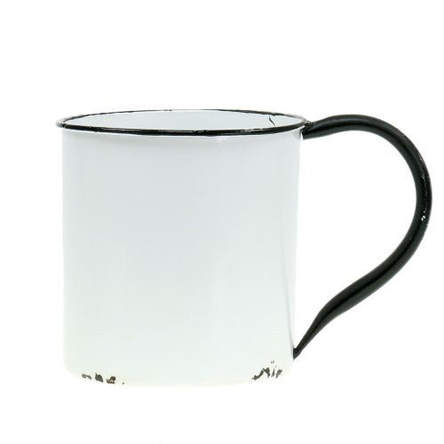 Floristik24 Pflanzgefäß Tasse aus Metall Vintage H13,5cm Ø15cm
