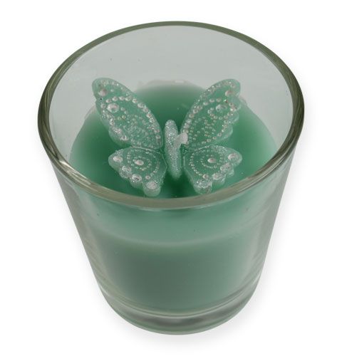 Floristik24 Deko-Teelichter im Glas mit Schmetterling 2St
