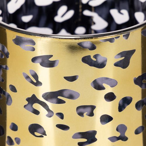 Windlicht aus Glas mit Leopardenmuster 12 cm | Floristik24.at