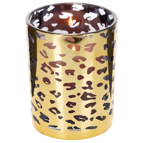 Windlicht aus Glas mit Leopardenmuster 12 cm | Floristik24.at