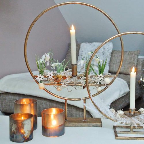 Floristik24 Kerzenglas, Deko-Windlicht, Tischdeko Antik-Look Ø9,5cm H10cm 4St