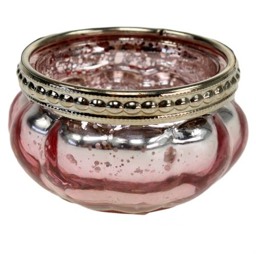 Floristik24 Teelichtglas Rosa Ø6cm H3,5cm
