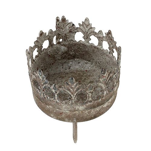 Teelichthalter Antik Ø5cm H10cm Grau