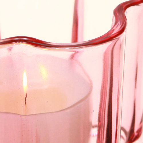 Artikel Teelichthalter Blume Teelichtglas Rosa Ø7,5cm H6cm 6St
