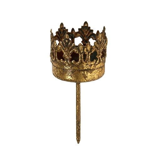 Teelichthalter Gold Antik Ø3,8cm H9,5cm 1St
