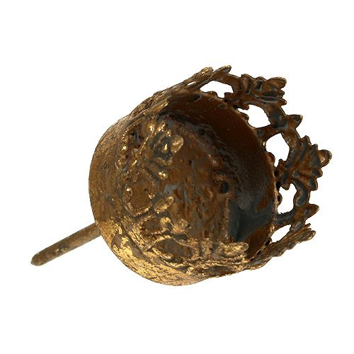Floristik24 Teelichthalter Gold Antik Ø3,8cm H9,5cm 1 St