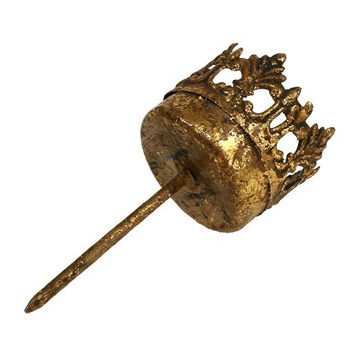 Floristik24 Teelichthalter Gold Antik Ø3,8cm H9,5cm 1 St