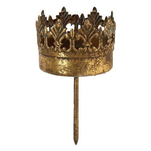 Floristik24 Teelichthalter Gold Antik Ø5cm H10cm 1 St