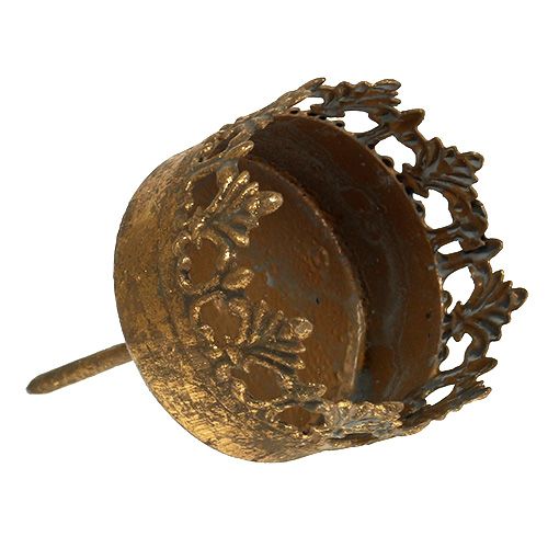 Floristik24 Teelichthalter Gold Antik Ø5cm H10cm 1 St