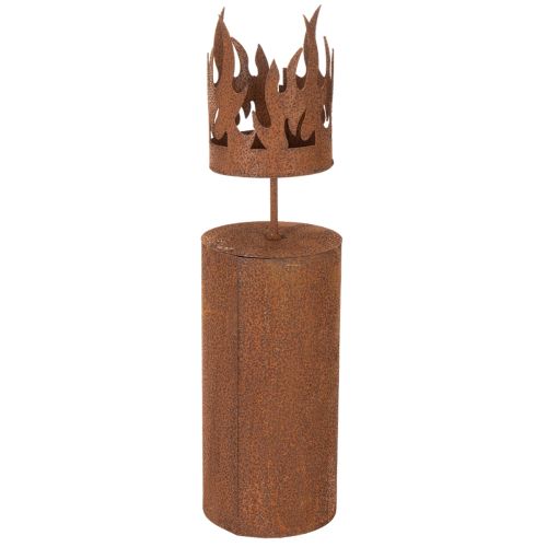Teelichthalter Kerzenform Metall Ø10xH36cm Rostdeko Innenbereich | Floristik24.at