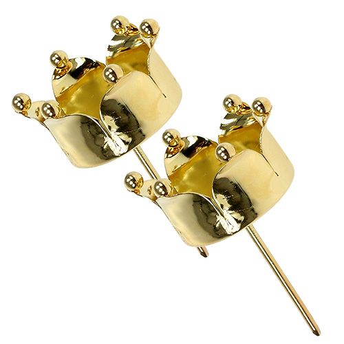 Floristik24 Teelichthalter Krone Gold Ø4,8cm 4St