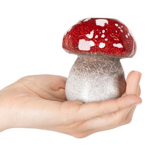 Deko-Kerzenhalter Pilz aus Keramik, 9 cm, Rot-Weiß | Floristik24.at