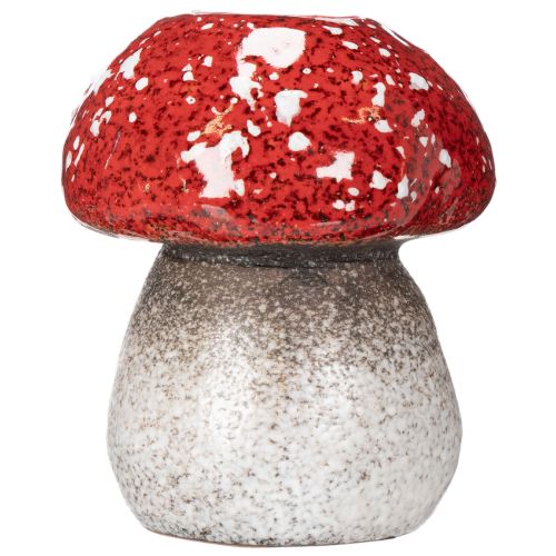 Deko-Kerzenhalter Pilz aus Keramik, 9 cm, Rot-Weiß | Floristik24.at