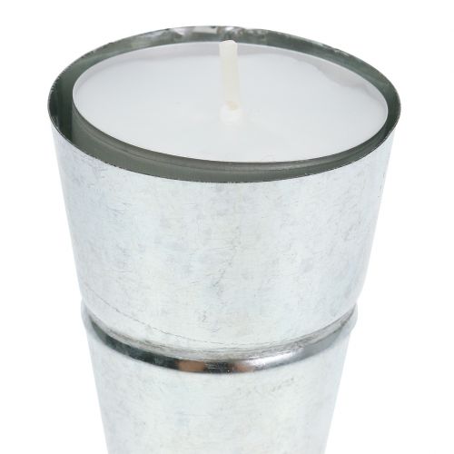 Artikel Teelichthalter Silber Ø4,5cm H14cm 8St