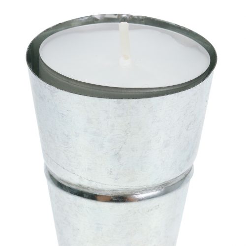 Floristik24 Teelichthalter Silber Ø4,5cm H14cm 8St