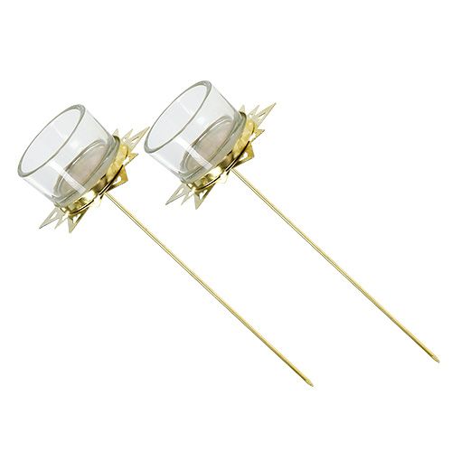 Floristik24 Teelichthalter Stern Gold 23,5cm 4St