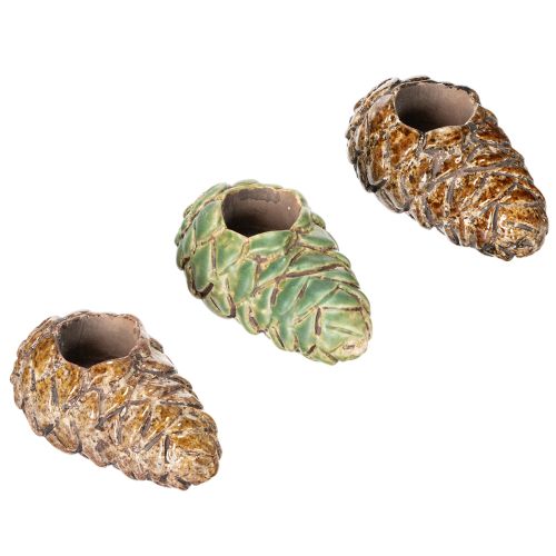 Kerzenhalter Tannenzapfen-Design Keramik 8 cm 3er-Set Mehrfarbig bestellen | Floristik24.at