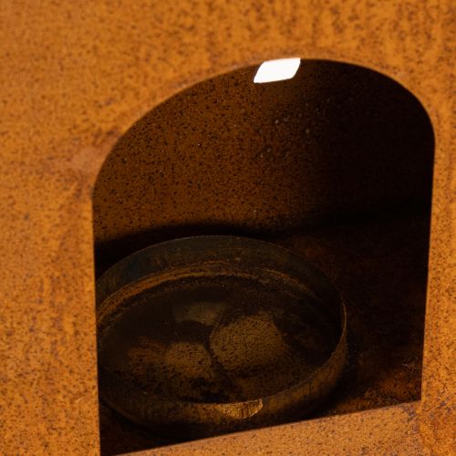 Teelichthalter Kerzenform Metall Edelrost 45x14x7cm Weihnachtsmotiv Hirsch | Floristik24.at