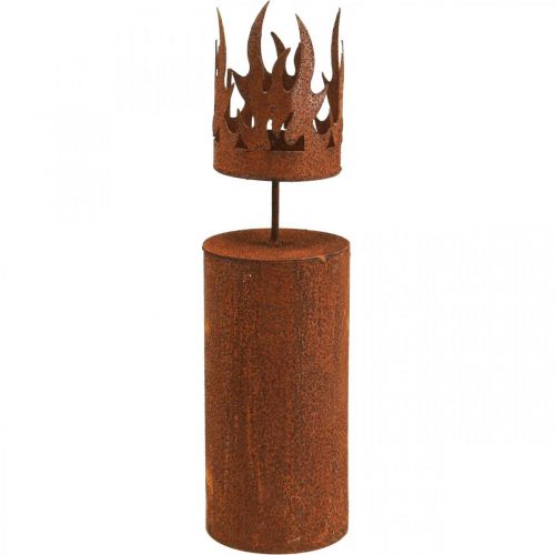 Teelichthalter Kerzenform Rostdeko Edelrost Metall H36cm