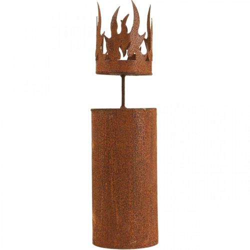 Artikel Teelichthalter Kerzenform Rostdeko Edelrost Metall H36cm
